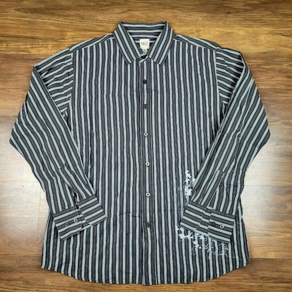 BKE Beige Contour Mens Western Button-Front Shirt Long Sleeve Size XL EUC